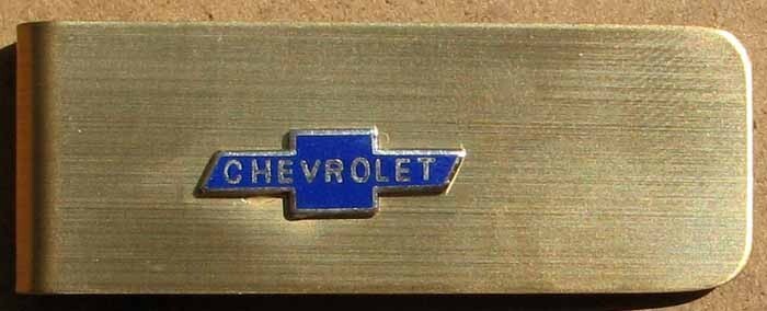 NOS CHEVROLET CLOISONNE' ADVERTISING MONEY CLIP #BB53