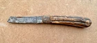 Antique Old Rare Stage Horn Handle Solid Iron Blade Folding Knife England?