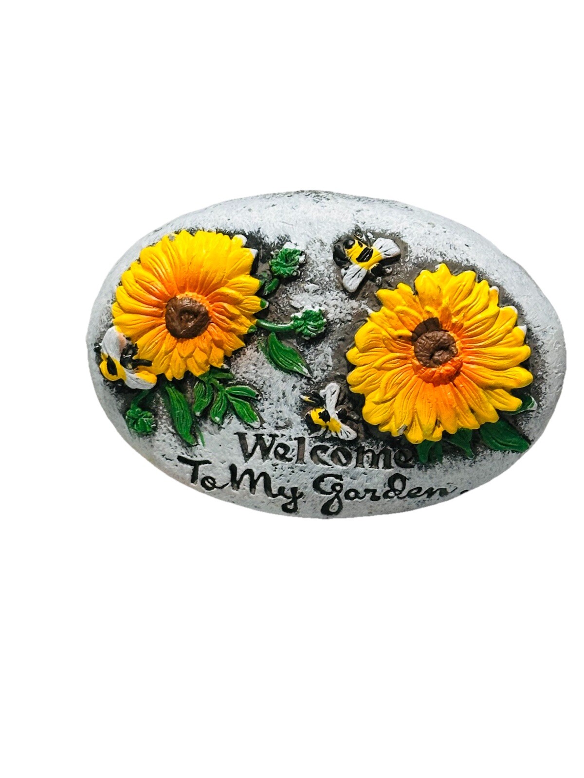 Decorative Concrete Garden Stone Bee Flower Season Decor 3 Inch