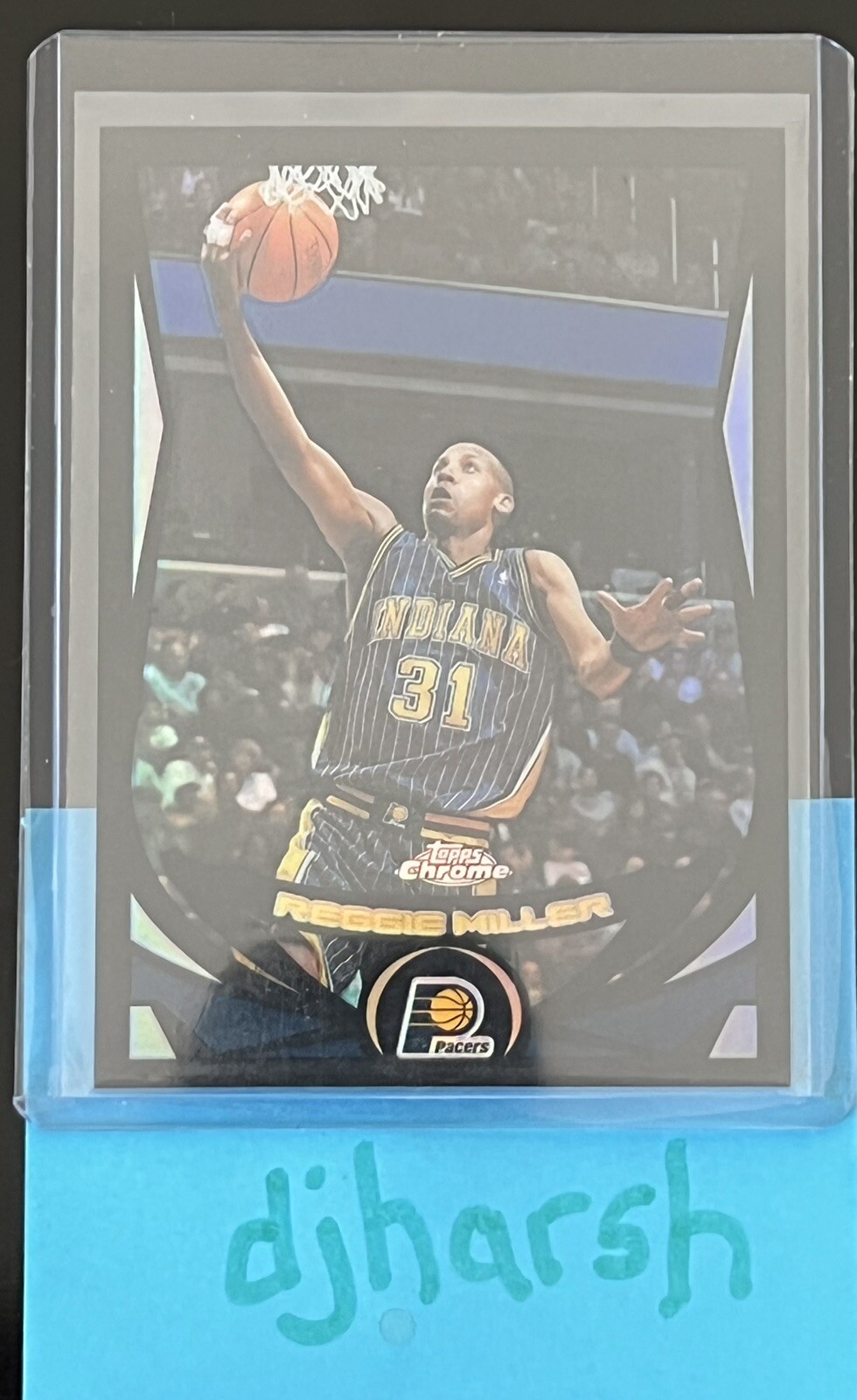 2003-04 Topps Chrome Reggie Miller! #31 Black Refractor! /500! Pacers!🔥🔥🔥