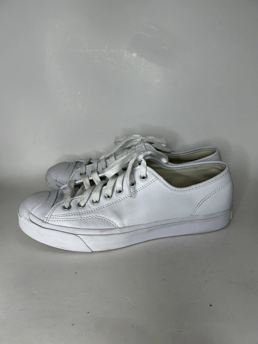 Converse Jack Purcell OX weiß Leder Low-Top Sneaker Schuh Herren 10,5 Damen 12