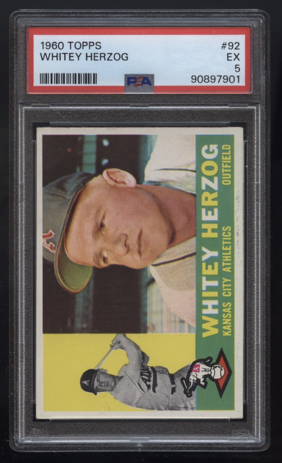 1960 Topps Whitey Herzog #92 PSA 5 EX Athletics HOF