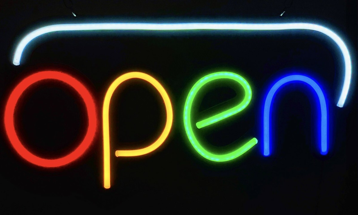 NEW LED Neon Open Sign Light with ON Off Switch Red White Yellow