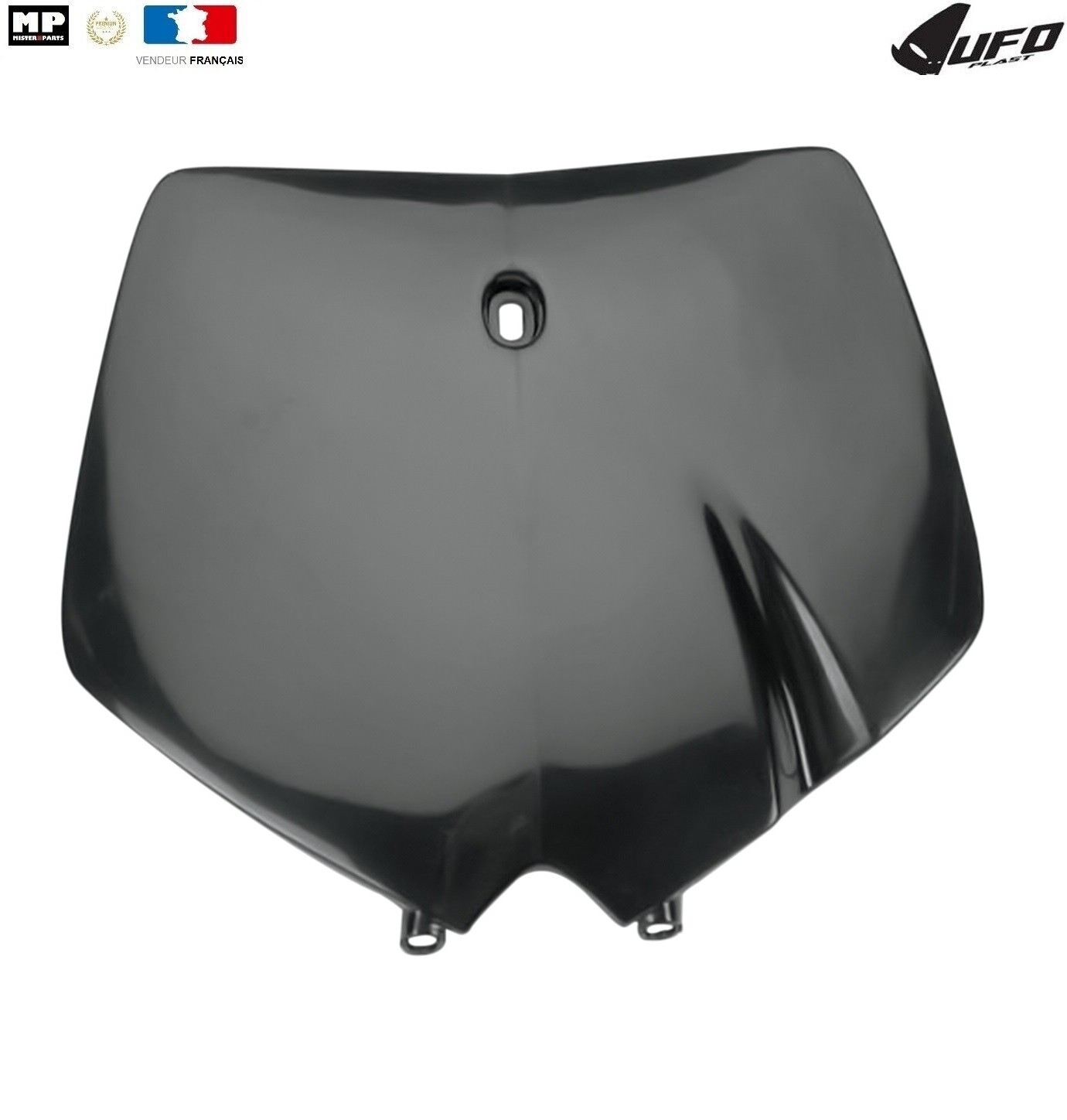 Plaque avant UFO KT03063 noire ultra résistante aux chocs pour KTM EXC 380
