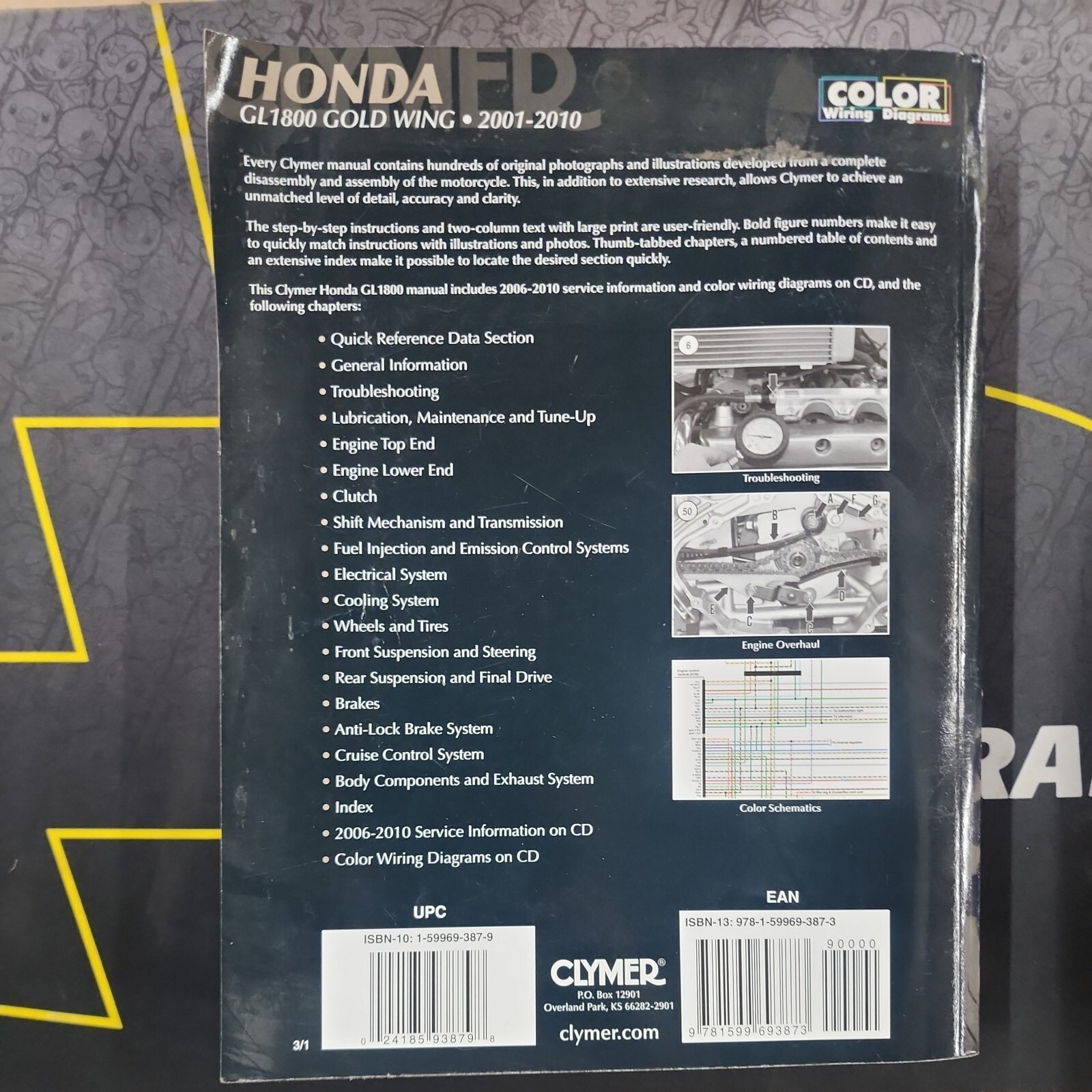 CLYMER Physical Book for Honda GL1800 Gold Wing 2001 2005 Used M5072