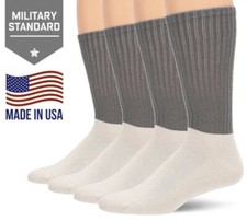 4 Pair Jefferies Mens Military Boot Socks Ribbed Anti-Odor Cushion Combat Crews