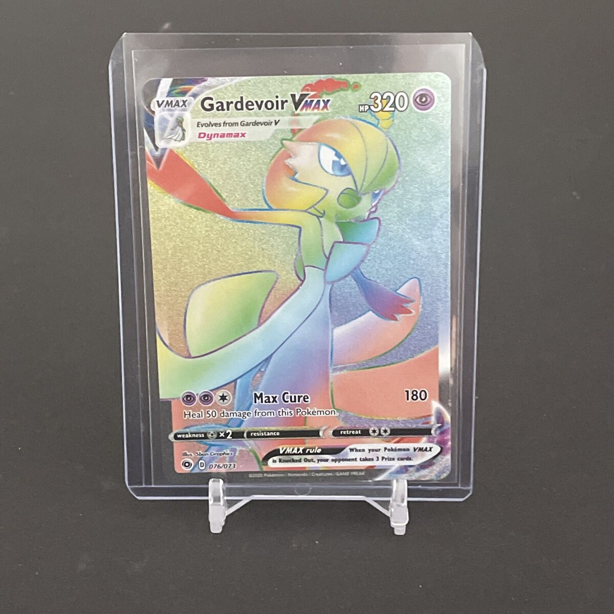 Gold Rainbow Gardevoir Vmax Pokemon Card Champions Path 76/73 