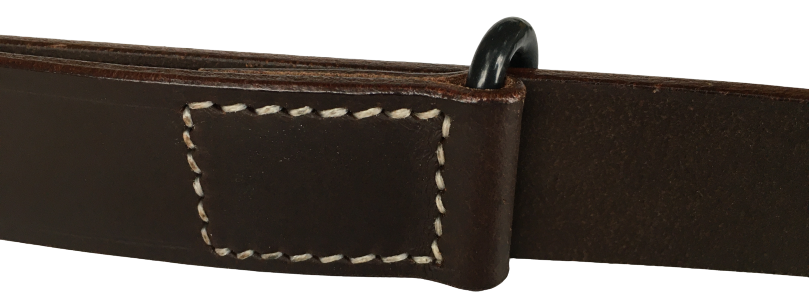 Bretelle De Fusil Cuir Reproduction WWI/WW2 Style M1 Garand 1907 - Cuir Teinté à L'Huile, Tambour De Traction | Par Warcraft Exports