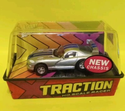 JOHNNY LIGHTNING DODGE VIPER GTS-R SILVER / BLUE SLOT CAR MINT SEALED CUBE CLEAN