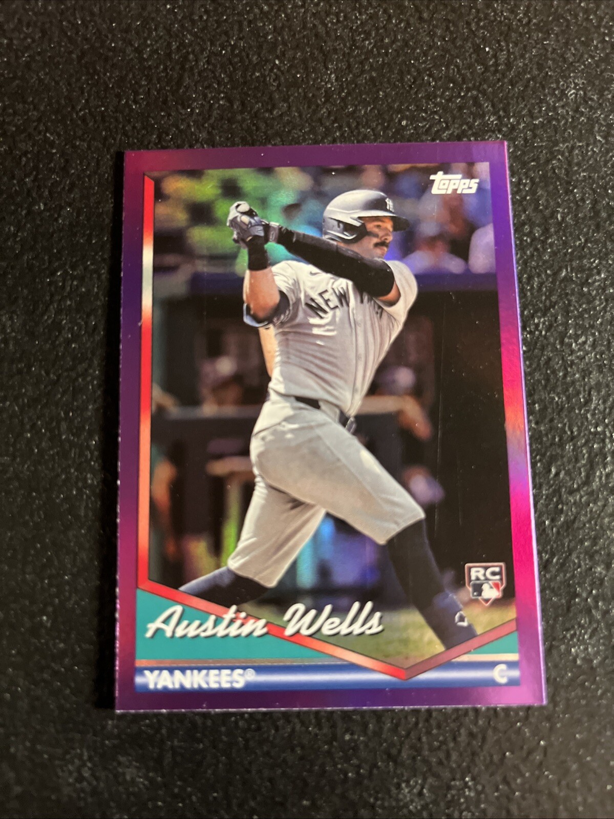 2024 TOPPS ARCHIVES BASEBALL #209 AUSTIN WELLS PURPLE FOIL RC  NEW YORK YANKEES