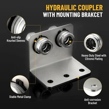 Hydraulic Quick Release Coupling 1/2 NPT Break away Coupler Bracket New
