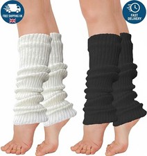 2 Pairs Leg Warmers, 40Cm Winter Knit Ribbed Leg Warmers for Women Girls Yoga Ba