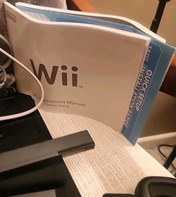 Nintendo Wii Black Console Tested Bundle 2 Controllers Black Blue Motion Plus