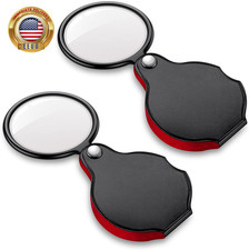 2PCS Upgrade Small Magnifying Glasses for Kids/Senior, Pocket Magnifier for Read