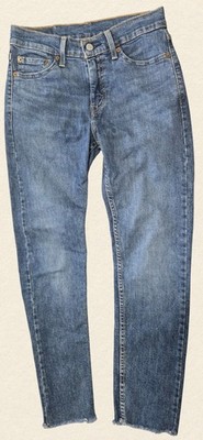 Levi s 510 Herren Jeans W28 L30 Blau Skinny Fit Denim Hose Raw Hem