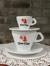 2 - Gallo Caffe Espresso / Coffee Cup & Saucer Club House Italian Cafe’ Rooster
