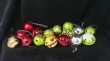 Assortment Christmas Jingle Bells Multicolor 16 for Ornaments or Crafts 1 1/2" W