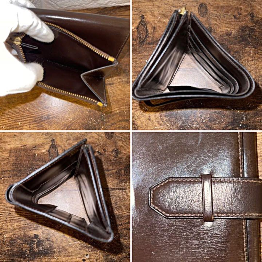 Hermes Vintage Jura Box Calf Wallet Dark Brown Leather Long Compact image 6