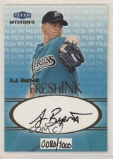 1999 Fleer Mystique Fresh Ink 80/1000 AJ Burnett Auto 7xr