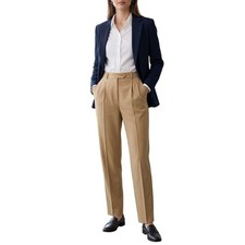 Max Mara Straight Leg Wool Blend Trousers Tan Sz 4 Quiet Luxary Business Casual
