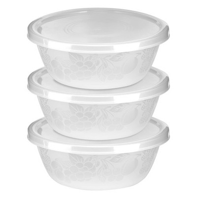 DecorRack Extra Large Serving Bowls with Lids, 5.25 Quarts Bowls, Clear (3 Pa...