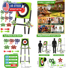 Axe Throwing Game Set with Bristle Target and 12 Axes for Indoor Outdoor Camping