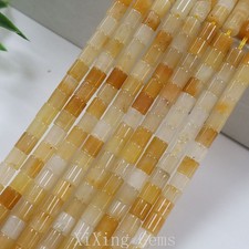 4mm Natural Yellow Jade Cylinder Tubular Disc Spacer Beads for Jewelry Making