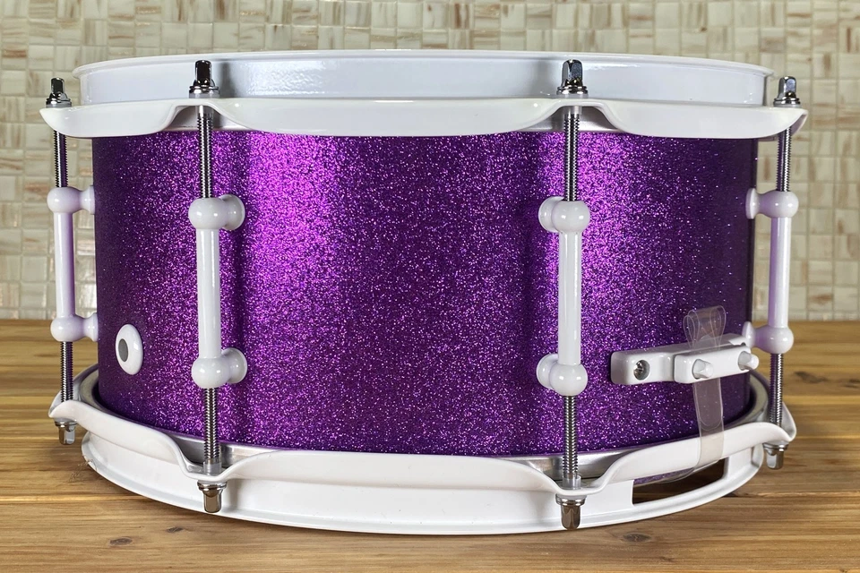 Click Icon 6x12 10ply Maple Snare Drum Purple Satin Sparkle - Image 4 of 4