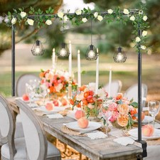 Over The Table Rod Stand with Clamps for Party Decoration Black  31"-110''