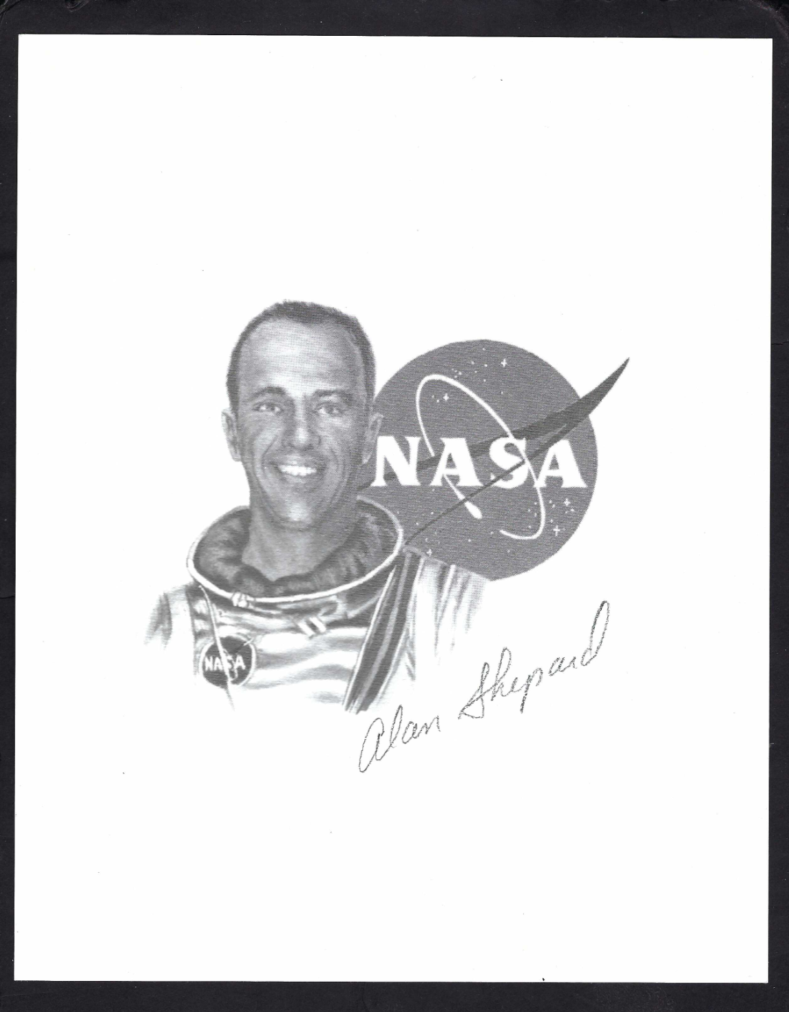 Alan Shepard signed 8x10 litho JSA Authenticated NASA Mercury Astronaut ...