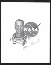 Alan Shepard signed 8x10 litho JSA Authenticated NASA Mercury Astronaut