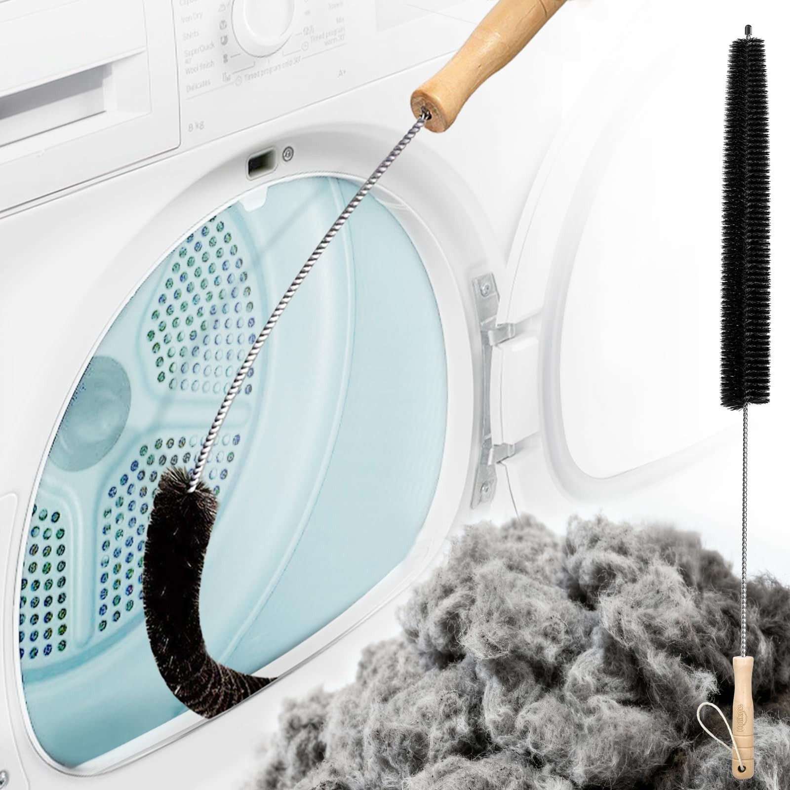 Holikme Dryer Vent Cleaner Kit - Household Cleaning Supplies, Dryer Lint Brus...