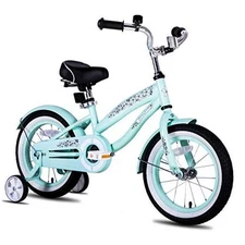 12" 14" 16" Kids Cruiser Bike with 12 Inch with Training Wheels Cruiser-Green