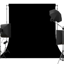 Black Photography Backdrop for Photoshoot, Fabric, 10x10FT 10x10 FT Black