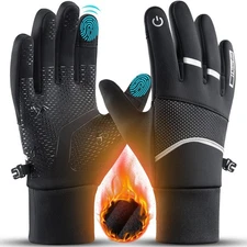 Winter Thermal Gloves with Touchscreen Fingers Anti-Slip Grip for Runing Driving