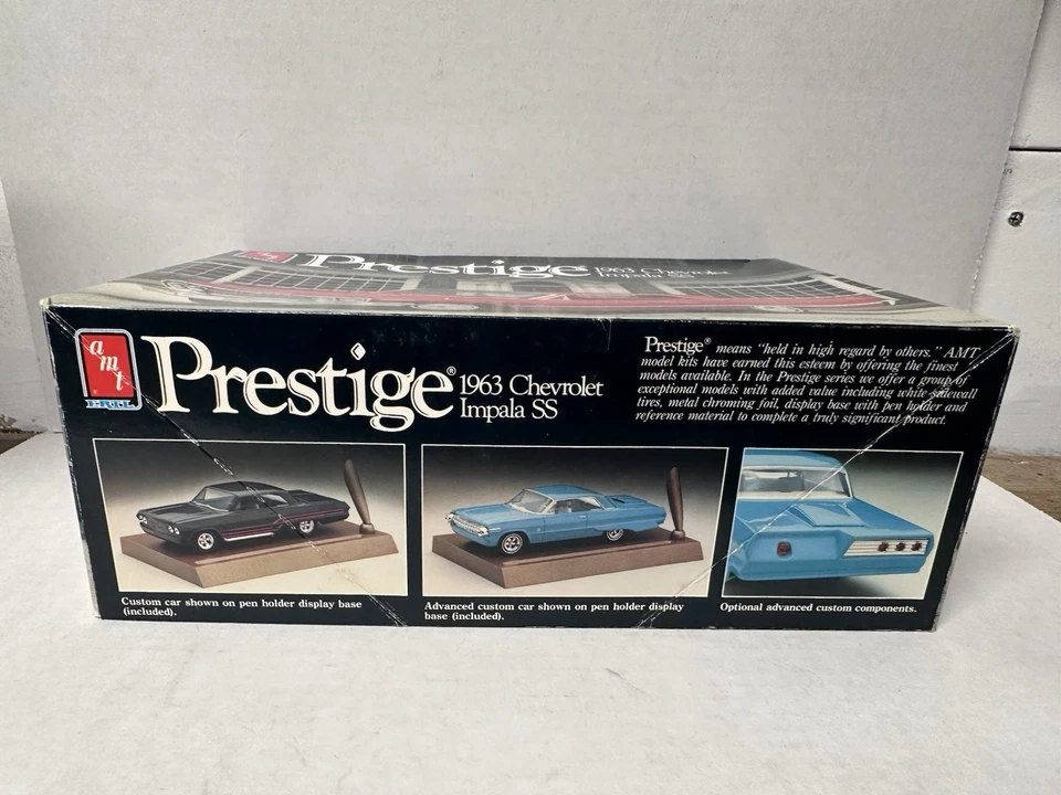 AMT 1963 Chevrolet Impala SS Prestige 1:25 Model Kit #6834 1988 NEW IN OPEN BOX - Image 2 of 4