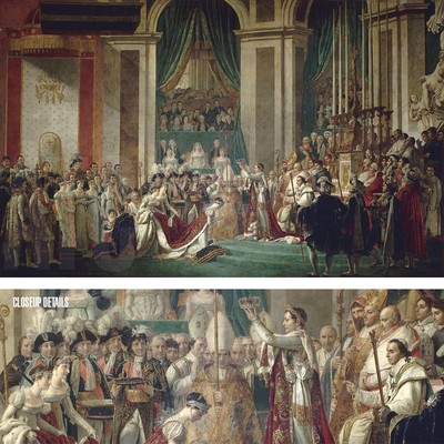 50W''x30H'' THE CORONATION OF NAPOLEON by JACQUES-LOUIS DAVID - CHOICES of CANVAS