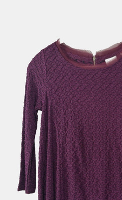 Anthropologie Postmark Small Top Textured Weave Lace Trim 3/4 Sleeve Chic Blouse