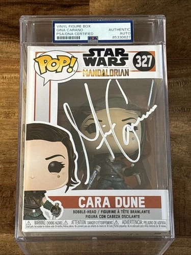 Gina Carano Signed Funko Pop Star Wars The Mandalorian Cara Dune #327 BAS PSA