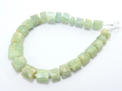 Natural Aquamarine Tube Beads Rough Raw Crystal Loose Stone Wholesale Strand 9''