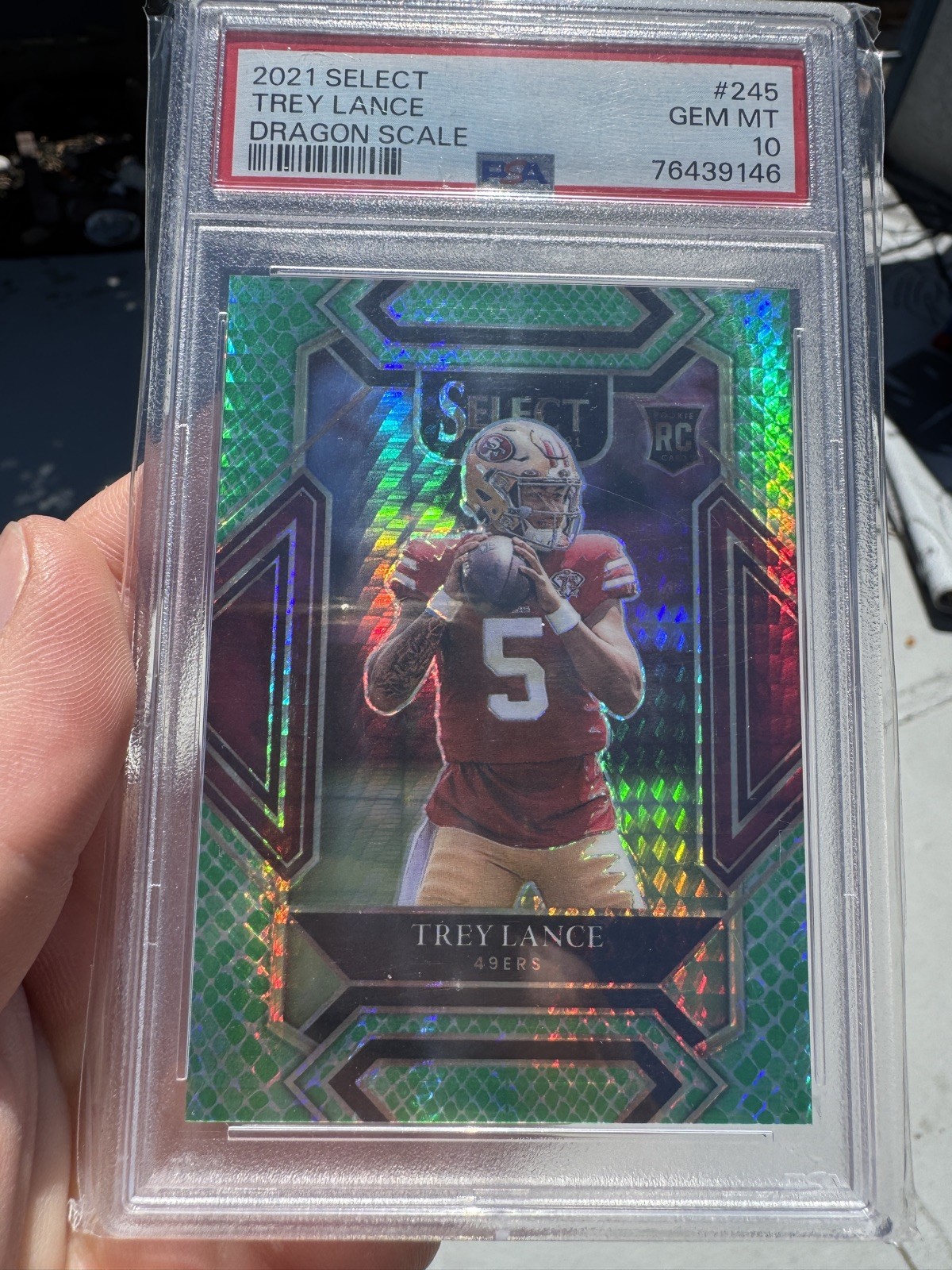 2021 Select Club Level Dragon Scale 54/89 SP Trey Lance Rookie RC PSA 10