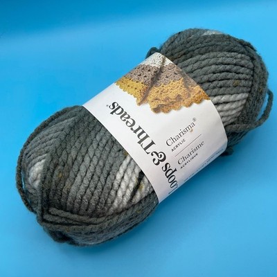 Loops & Threads Yarn Charisma Charcoal Tweed Stripe Grey Bulky Acrylic Blend