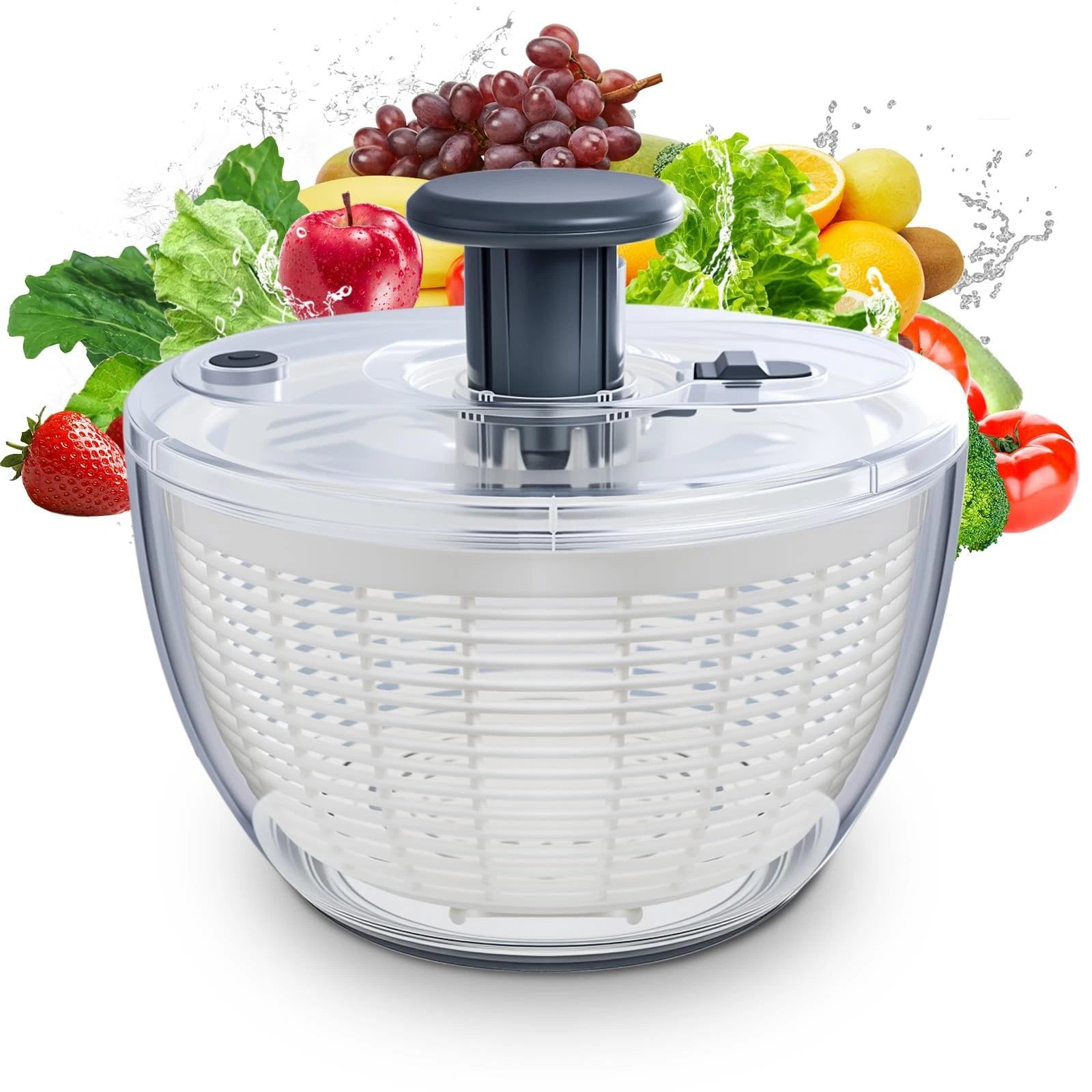 Salad Spinner Large, Fruit Washing Bowl with Strainer, Quick and Easy Use Let...
Opens in a new wind