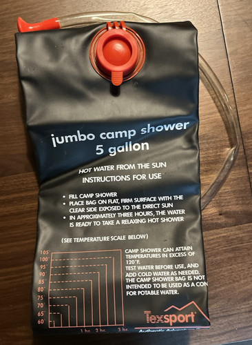Texport 5 Gallon Jumbo Camp Shower Water Dispenser Unit for Shower Camping