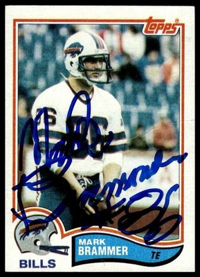 Mark Brammer 1982 Topps #22 Buffalo Bills Auto Autographed Signed NFL Card