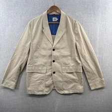 Flint and Tinder Jacket Mens 38 Beige Khaki Chore Blazer Pockets Casual NWOT