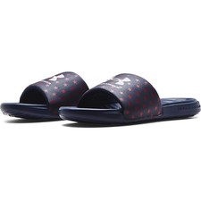 Under Armour 3024434 Men's UA Ansa Graphic Fix Slides, Academy Blue, Size 8