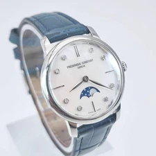 Frederique Constant Slimline 8 Diamonds White Shell Excellent condition Rare