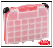 Small Parts Organizer 54-Compartments Double Cover Lockjaw Polypropylene Red