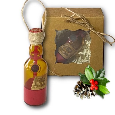 Grand Marnier Cordon Rouge Liqueur Artisan Vintage Glass Bottle Ornament